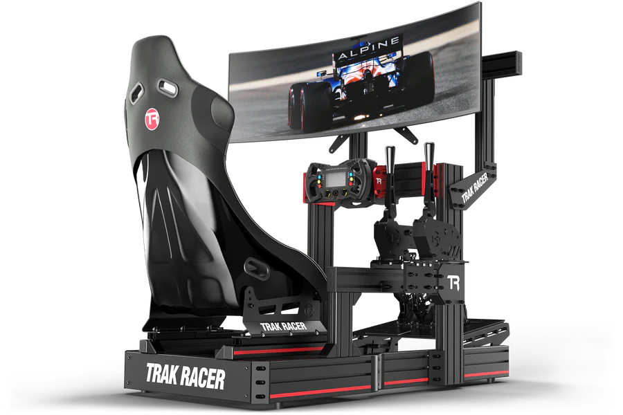 Supporto per monitor singolo a telaio 1200mm (TR80-TR120-TR160) Trak Racer montato